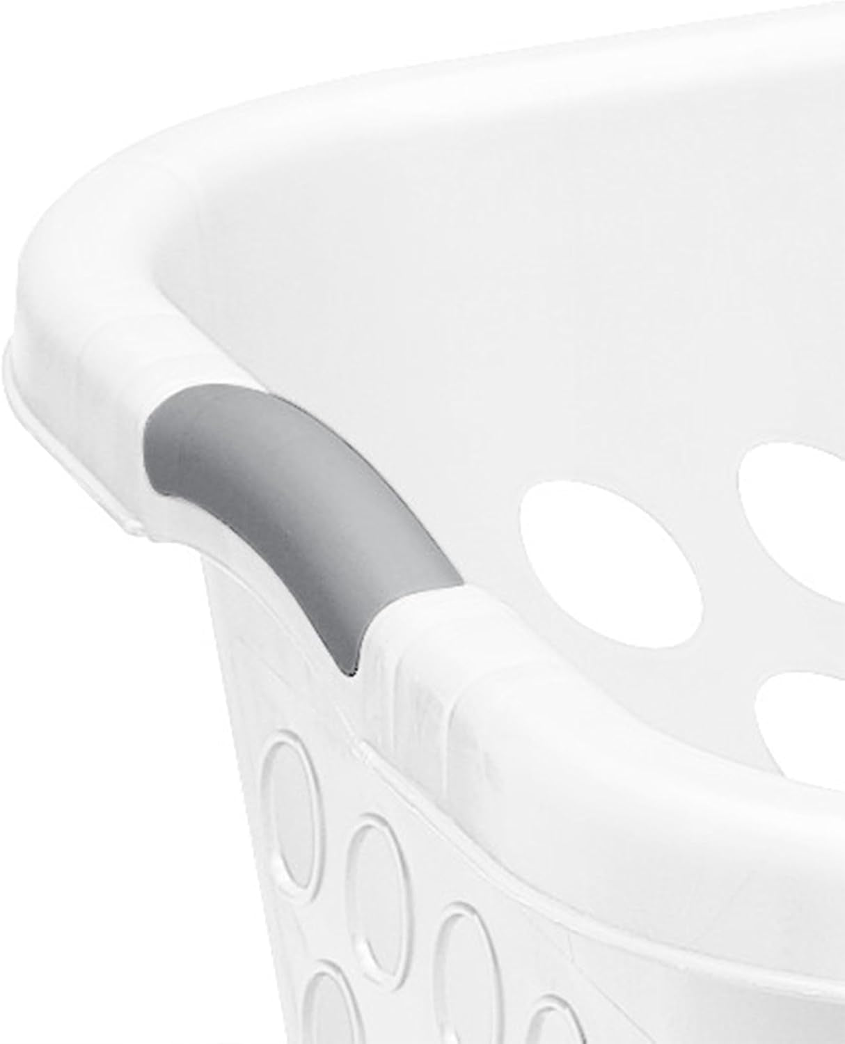 6-Pack Square Laundry Basket, Sturdy Plastic Clothes Hamper, 1.5 Bushel, White - Dirty Clothing Storage Organizer with Handles for Bedroom, Bathroom, and Closet