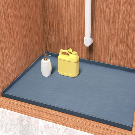 Waterproof Silicone under Sink Mat 31'' X 22'' Shelf Liner for Kitchen and Bathroom, Cabinet and Counter Protector, Storage & Organizers, Litter Mat (Dark Grey)