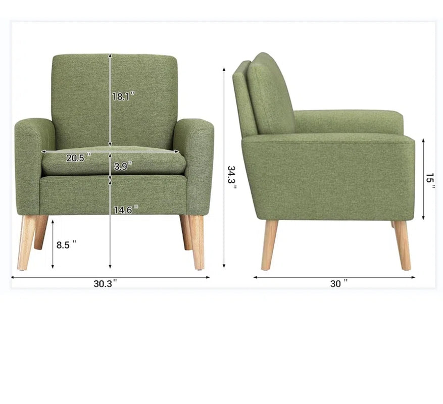 Cristyle 29'' Wide Upholstered Linen Arm Accent Chair